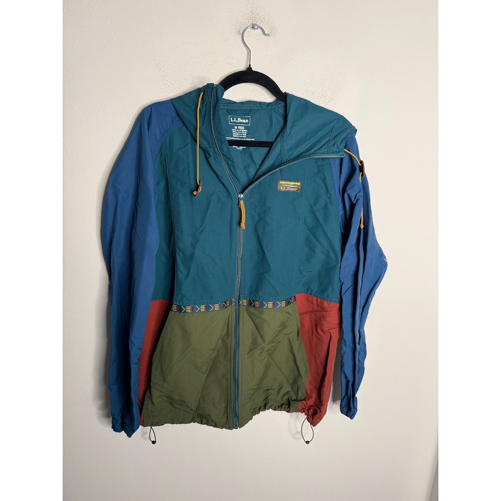 LL Bean Mens Mountain Classic Full Zip Anorak Jacket Multi Color Medium Reg - Picture 4 of 6